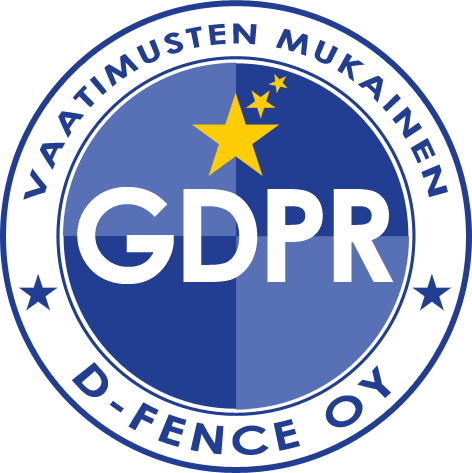 GDPR, vaatimusten mukainen, D-Fence Oy