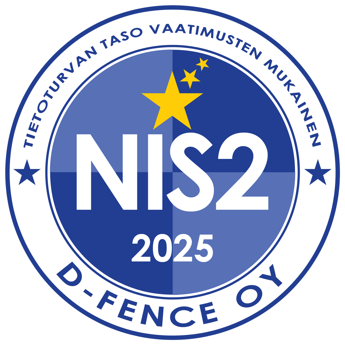 NIS2, tietoturvan taso vaatimusten mukainen, D-Fence Oy 2025